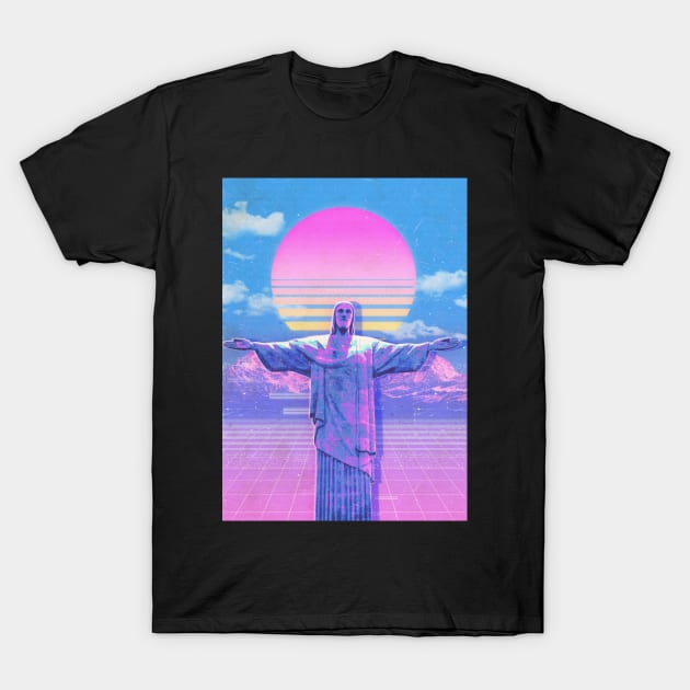 jesus statue vaporwave T-Shirt by ezx